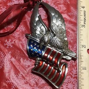 United we stand eagle and flag ornament